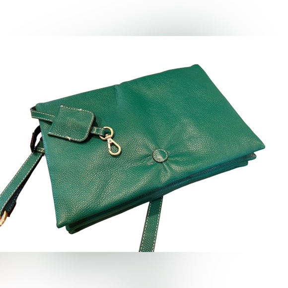 NWOT J Jill Do-It-All Crossbody Green Pebble Leather Purse - Picture 6 of 8